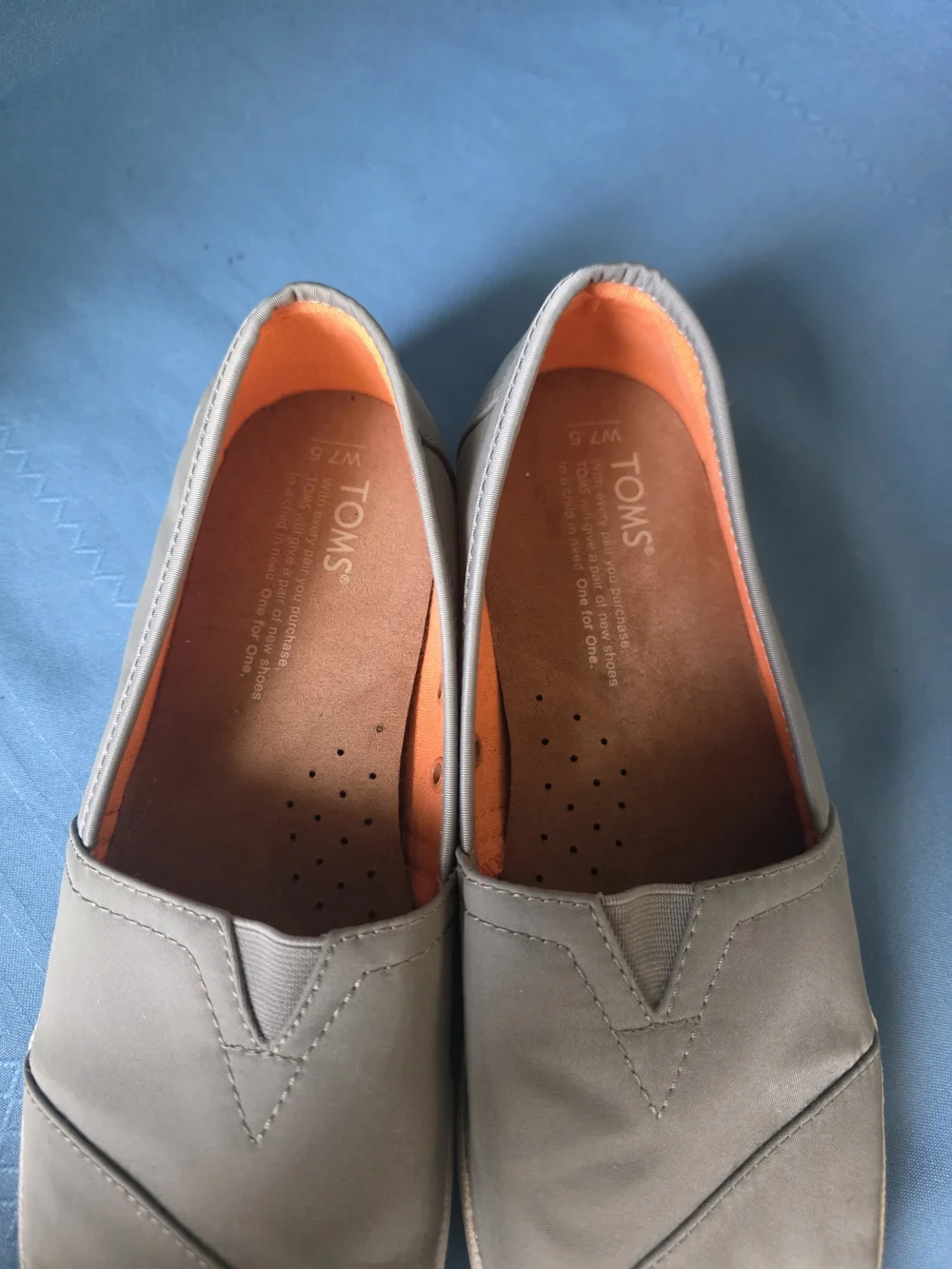 TOMS Gray Slip-On Canvas Shoes Women’s 7.5